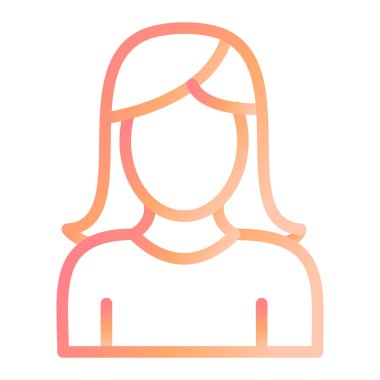 Kadın. Web simgesi basit illüstrasyon 