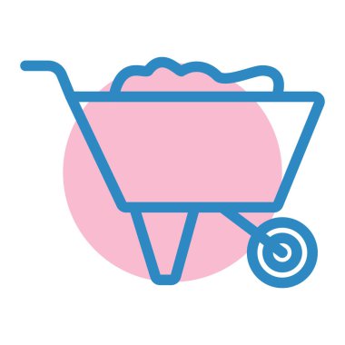 Alışveriş arabası ikon vektörlü el arabası. Yemek sepeti tabelası. izole edilmiş sembol çizimi