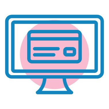 Çevrimiçi alışveriş simgesinin vektör illüstrasyonu