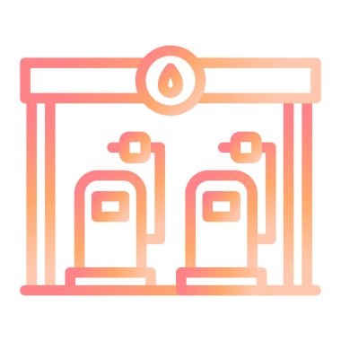 Yakıt İstasyonu Modern ikon vektör illüstrasyonu