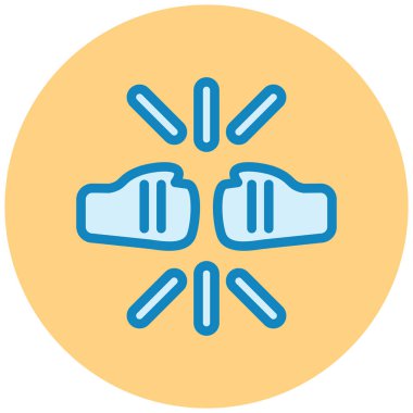 Yumrukların vektör illüstrasyonu modern simge