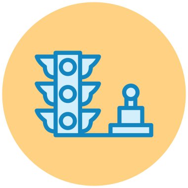 Trafik ışıkları düz vektör simgesi