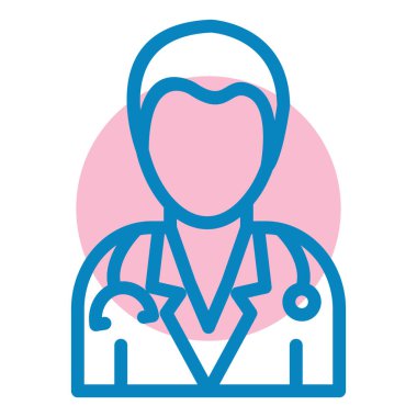 Doktor. Web simgesi basit illüstrasyon