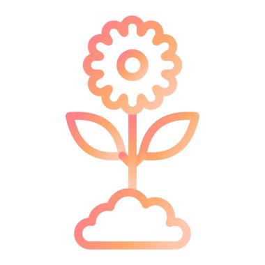 Çiçek. Web simgesi basit illüstrasyon