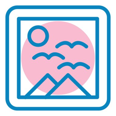 Dağ resminin vektör illüstrasyonu