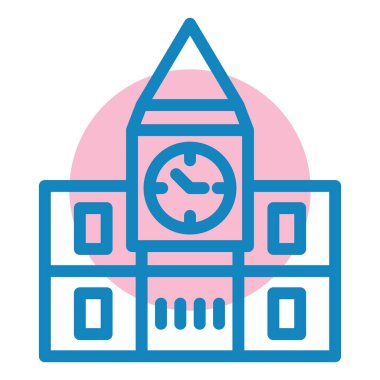 Bina. Web simgesi basit illüstrasyon