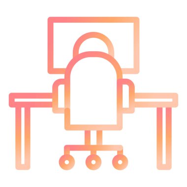 Evden Çalışma Modern simge vektör illüstrasyonu 