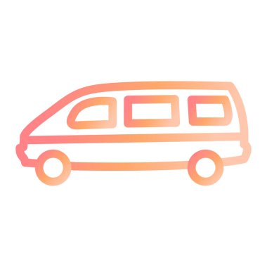 Minibüs Web simgesi basit illüstrasyon 