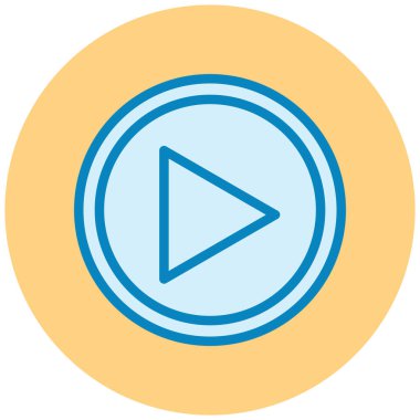 Oynayın. Web simgesi basit illüstrasyon