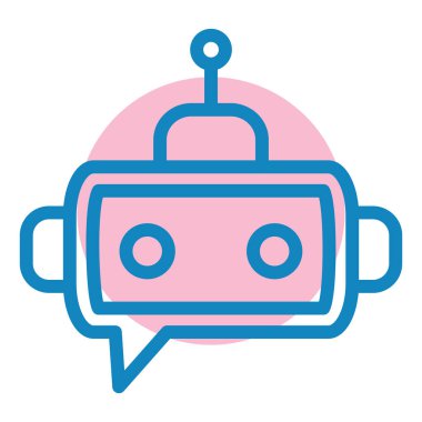 robot. Web simgesi basit illüstrasyon