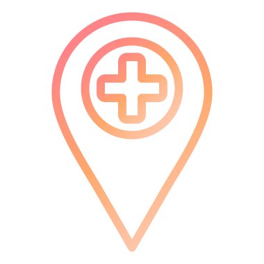 Hastane Konumu Modern ikon vektör çizimi 