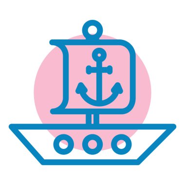 Gemi. Web simgesi basit illüstrasyon