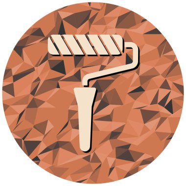 Beyaz arkaplanda boya simgesi olan mala