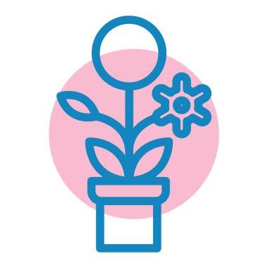 Çiçek saksısı ikon vektörü. Basit düz stil resimleme çizelgesi. Beyaz arkaplanda izole edilmiş sınır sembolü