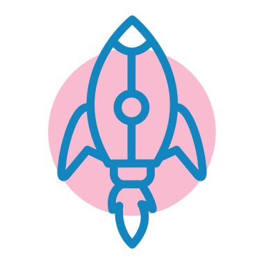 Roket. Web simgesi basit illüstrasyon