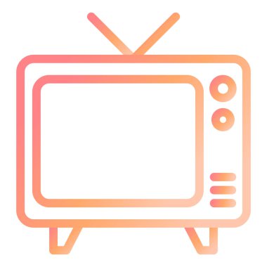 Televizyon. Web simgesi basit illüstrasyon