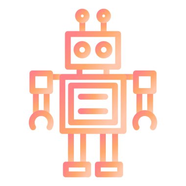 Robot simgesi. Web için robot vektör simgelerinin özet çizimi