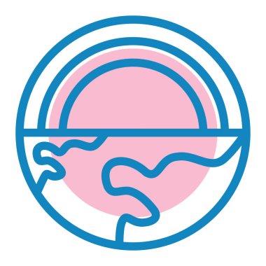 Tek bir mavi ve beyaz çizgi simgesinin vektör çizimi