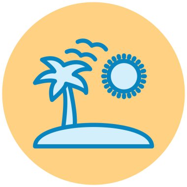 plaj düz vektör simgesi