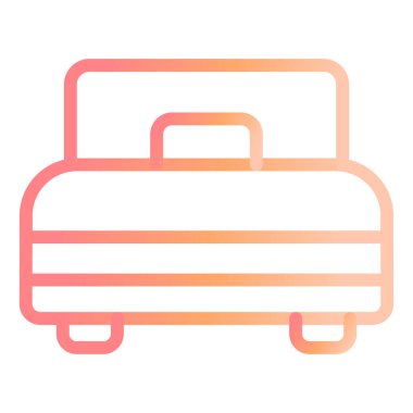 Tek kişilik yatak. Web simgesi basit illüstrasyon 