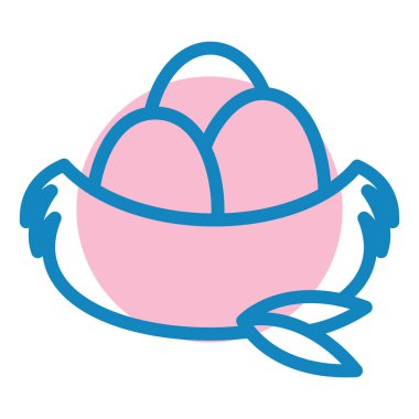 Mavi ve beyaz bir yumurtanın vektör çizimi