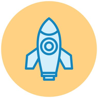 Roket. Web simgesi basit illüstrasyon