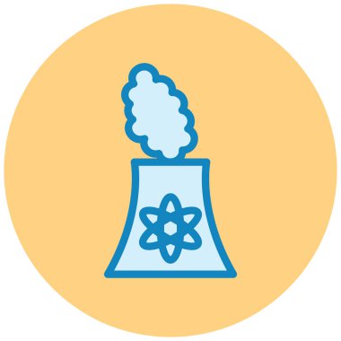 Nükleer Santral. Vektör illüstrasyonu