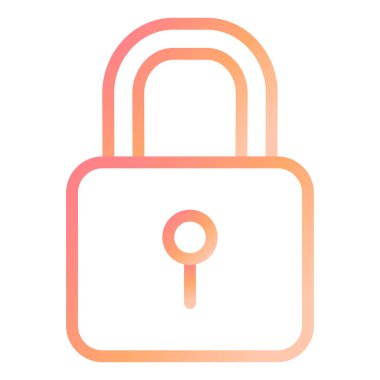 Asma kilit. Web simgesi basit illüstrasyon 