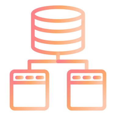 veritabanı vektör simgesi modern basit illüstrasyon