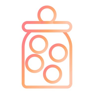 Reçel ikonu kavanozu. Web için çikolata şişesi vektör simgelerinin özet çizimi