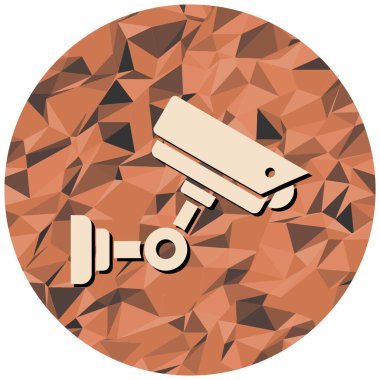 Güvenlik kamerası simgesi. Web için CCTV izleme vektör simgelerinin düz çizimi