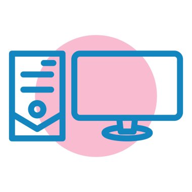 Monitör. Web simgesi basit illüstrasyon