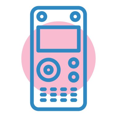 cep telefonu aygıtı simgesi. radyo vektör illüstrasyonlu akıllı telefon hatları.