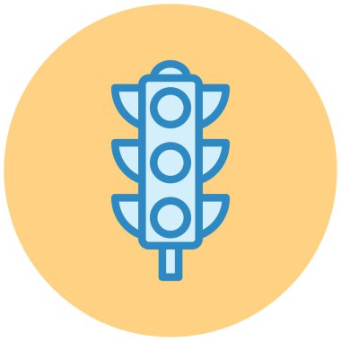 Trafik ışıkları düz vektör simgesi