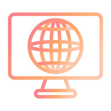 Küre. Web simgesi basit illüstrasyon