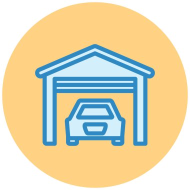 Garaj. Web simgesi basit illüstrasyon