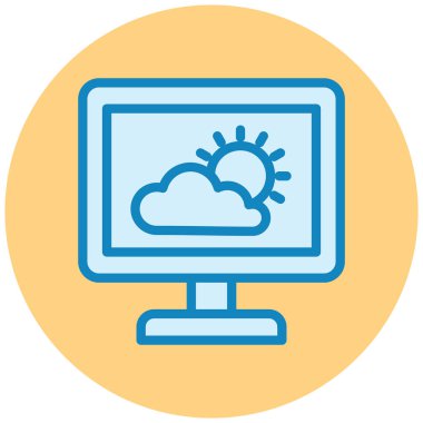 Bilgisayar. Web simgesi basit illüstrasyon