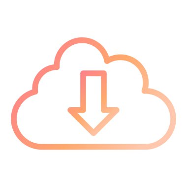 Bulut İndirme Modern simge vektör çizimi 