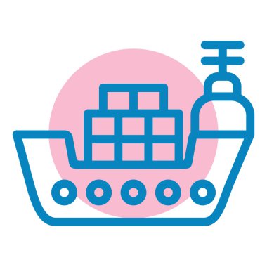 kargo gemisi. Web simgesi basit illüstrasyon