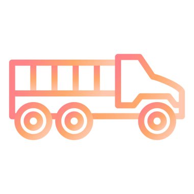 Askeri Kamyon Modern ikon vektör illüstrasyonu 