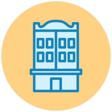 Bina. Web simgesi basit illüstrasyon