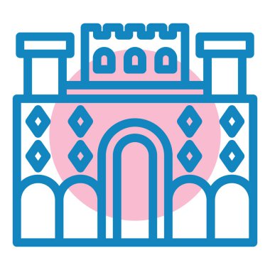 Bina. Web simgesi basit illüstrasyon