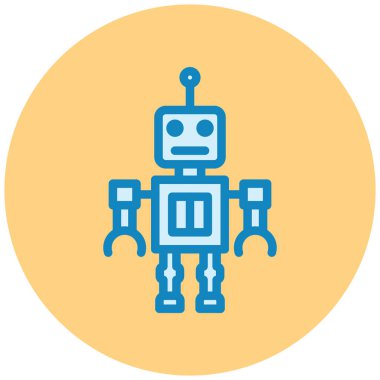 robot. Web simgesi basit illüstrasyon