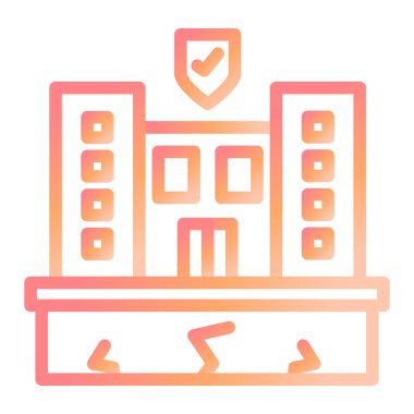 Bina. Web simgesi basit illüstrasyon