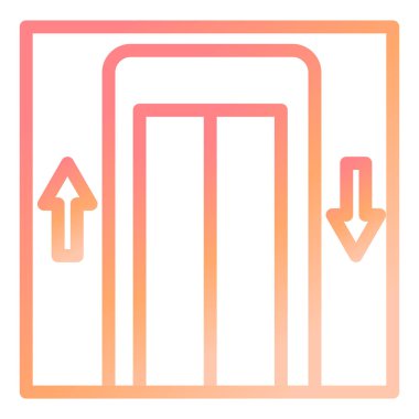 Asansör. Web simgesi basit illüstrasyon 