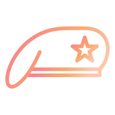 Askeri Şapka modern ikon vektör illüstrasyonu 