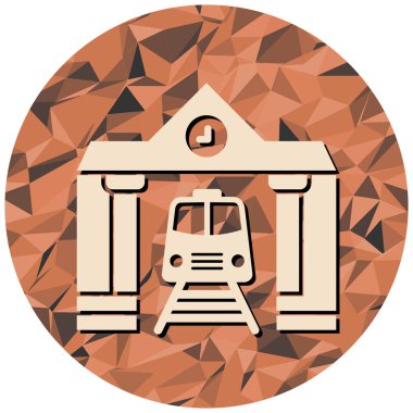 Bir tren simgesinin vektör illüstrasyonu