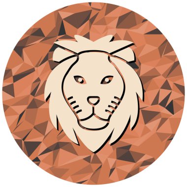 Aslan başı ikonu. vektör illüstrasyonu