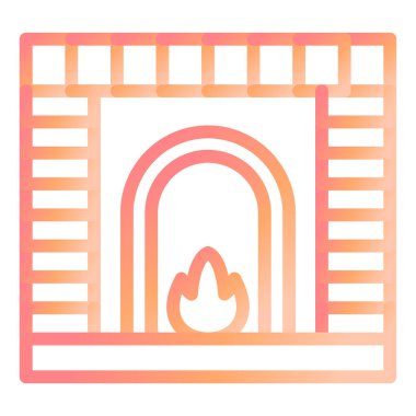 Şömine. Web simgesi basit illüstrasyon