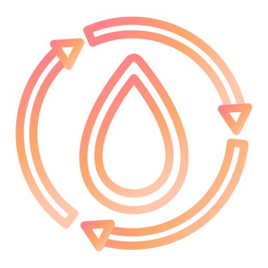 Su Geri Dönüşüm simgesi vektör illüstrasyonu